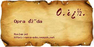 Opra Éda névjegykártya
